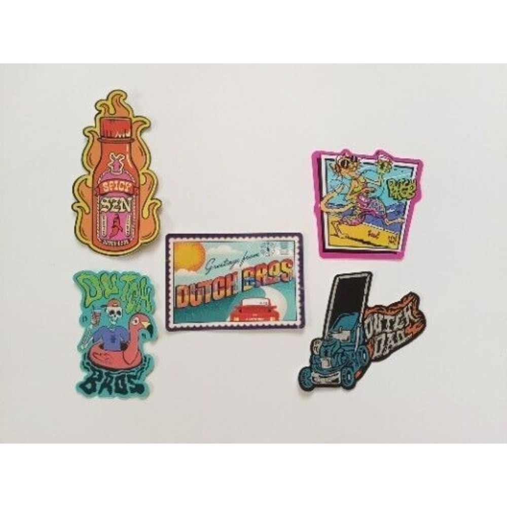 Dutch Bros Stickers Lot Of‎ 5 From 2023, Dutch Dad Spicy Szn Skeleton Etc